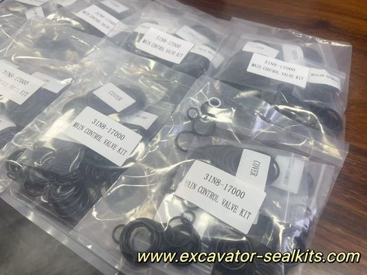 Kit segel minyak hidraulik excavator 31N8-17000 Kit katup kontrol utama dengan tahan suhu tinggi