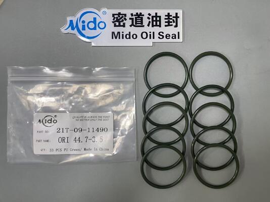 21T-09-11490 Kit Segel Ekskavator untuk Mesin Komatsu | ORI 44.7-3.5 Penggantian O-Ring PU Hijau Spesial